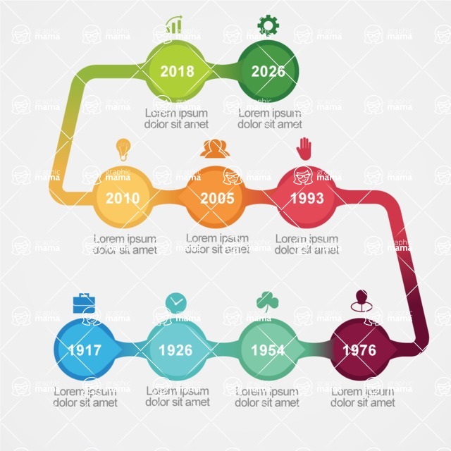 Infographic Templates Collection - Vector, Photoshop, PowerPoint, Google Slides - Vector Colorful Timeline Infographic Template Design